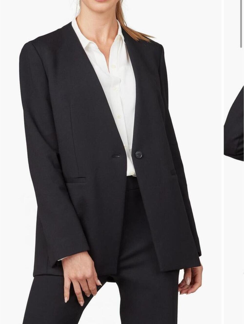 Nwt Spanx Collarless Perfect Ponte Knit Blazer Black Sz Xl Office Corporate